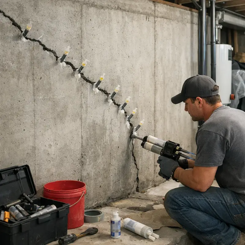 Basement Wall Crack Repair Brentwood